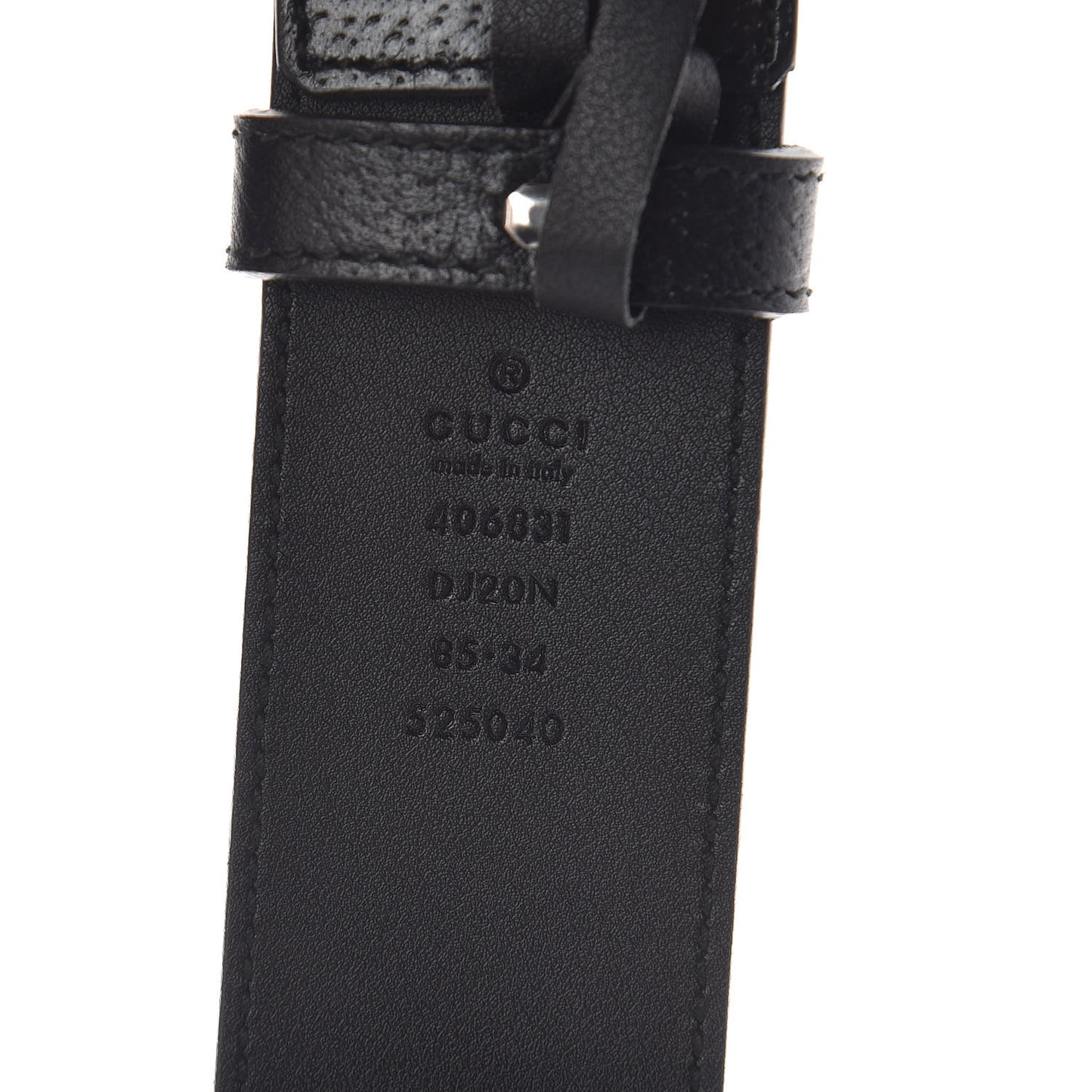 Textured Dollar Calfskin Nickel Double G 40mm Belt 85 34 Black