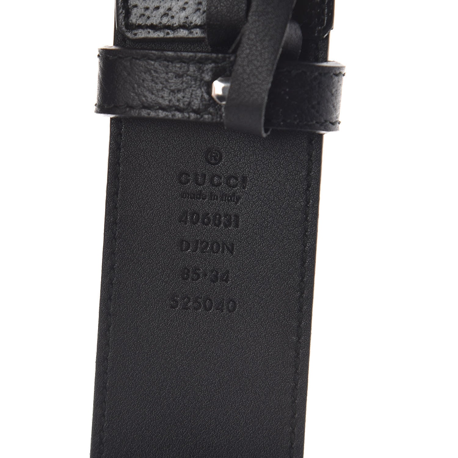 Gucci Textured Dollar Calfskin Nickel Double G 40mm Belt 85 34 Black 4 of 6