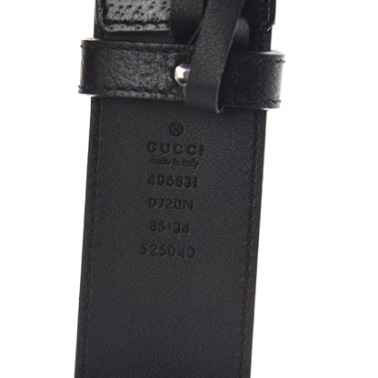 Gucci Textured Dollar Calfskin Nickel Double G 40mm Belt 85 34 Black 4 of 6