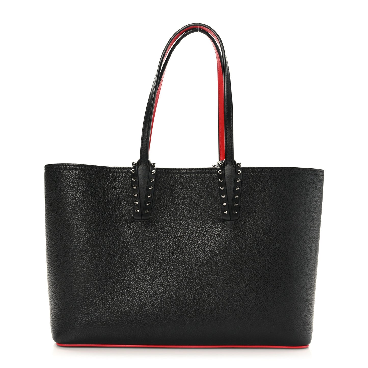 Calfskin Empire Spikes Small East West Cabata Tote Black
