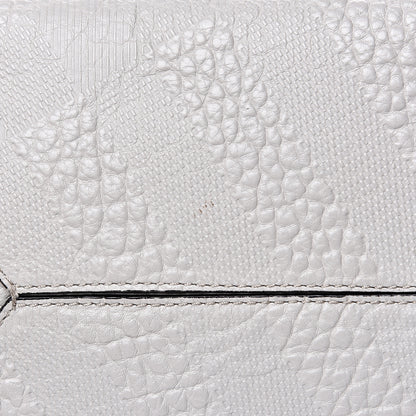 Burberry Signature Grain Calfskin Check Embossed Small Canterbury Tote Stone White 9 of 13
