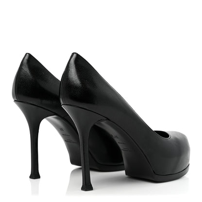 Saint Laurent Vernigolf Tribute Two 80 Platform Pumps 37 Black 4 of 8