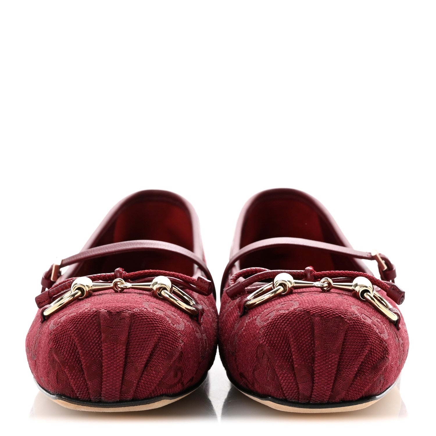 Gucci GG Monogram Horsebit Ballet Flats 36.5 Rosso Ancora 3 of 12