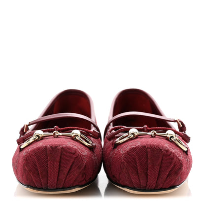 Gucci GG Monogram Horsebit Ballet Flats 36.5 Rosso Ancora 3 of 12
