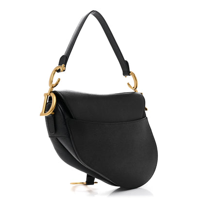Christian Dior Grained Calfskin Saddle Bag Black 3 of 10