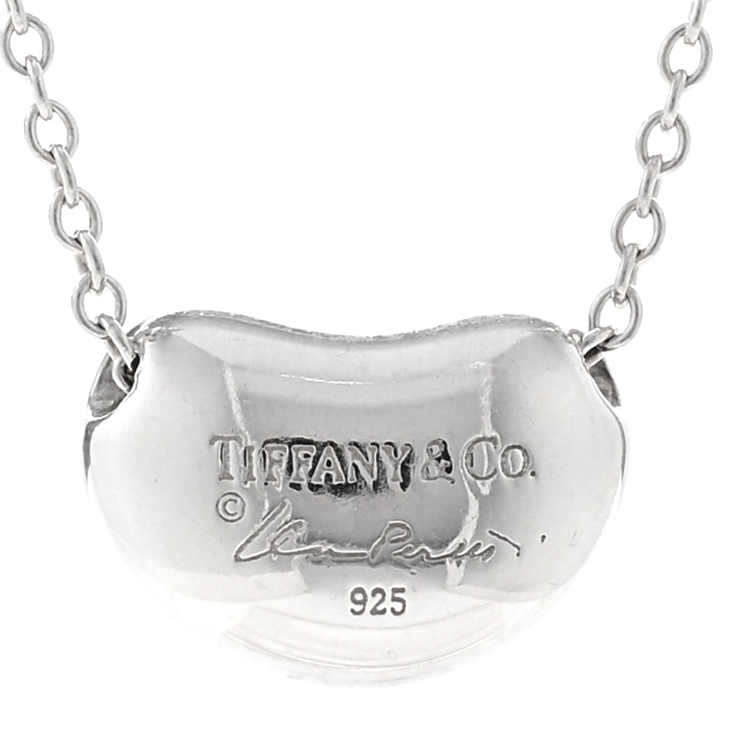 Sterling Silver 11mm Elsa Peretti Bean Pendant Necklace