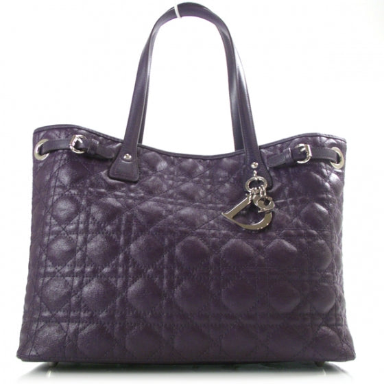 Coated Canvas Cannage Medium Panarea Tote Purple