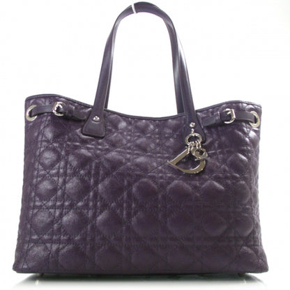 Christian Dior Coated Canvas Cannage Medium Panarea Tote Purple 1 of 9