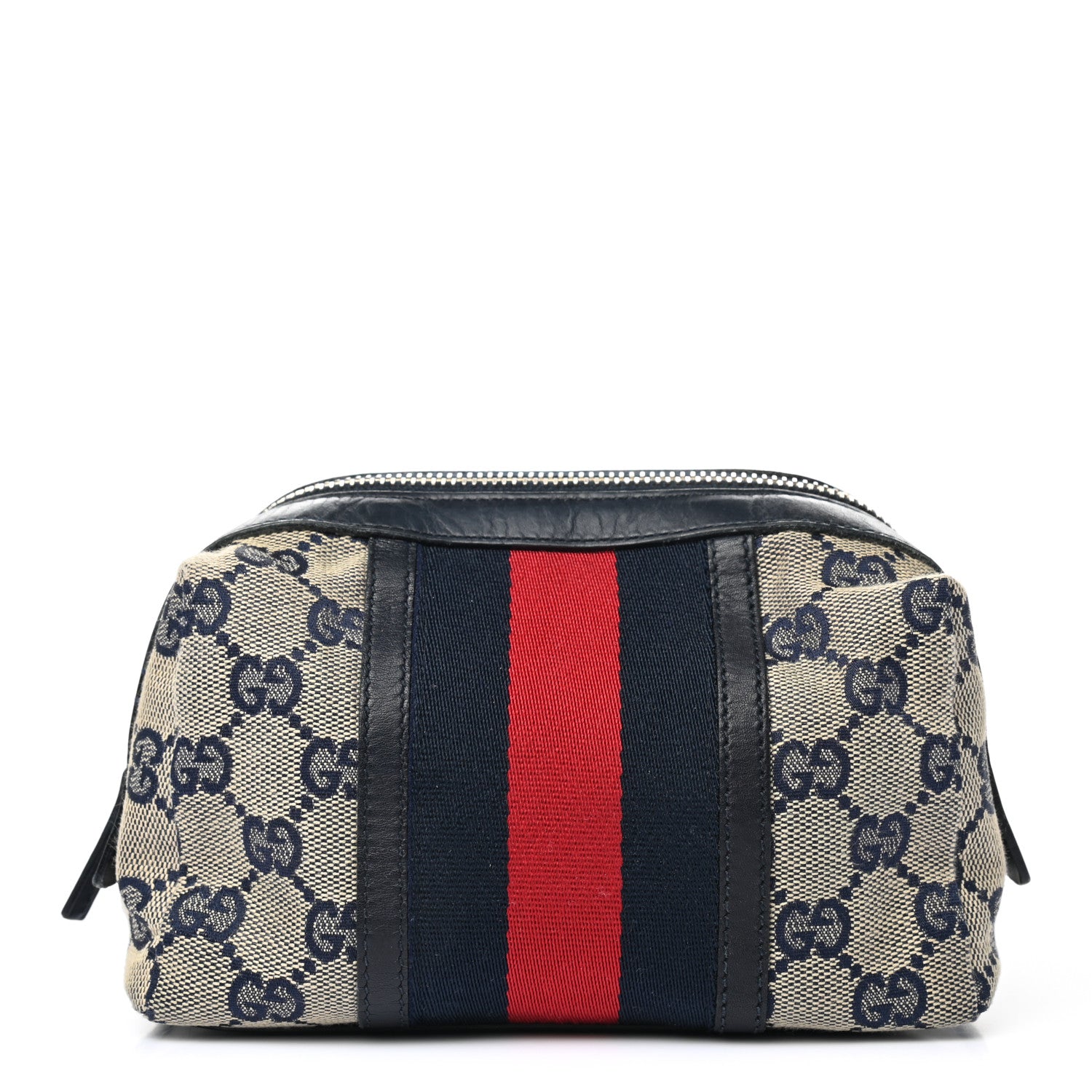 Gucci Monogram Web Small Cosmetic Case Navy 1 of 9