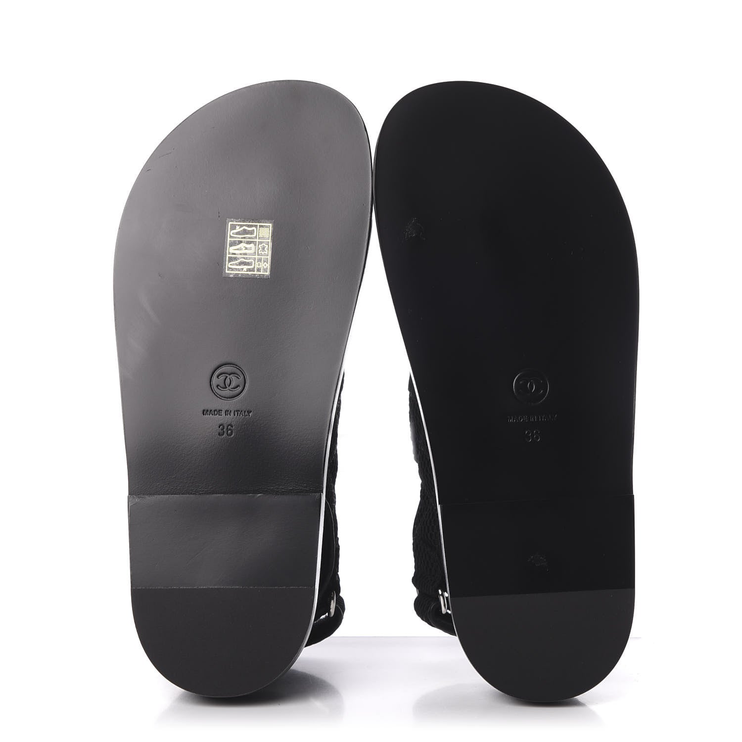 Chanel Fabric Velcro Dad Sandals 36 Black 6 of 12