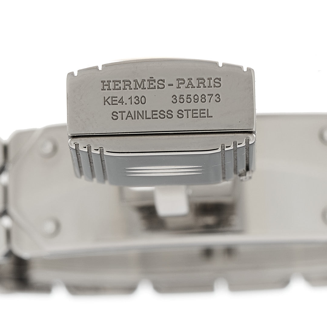 Hermes Stainless Steel Diamond 16mm Kelly Quartz Watch 3 of 7