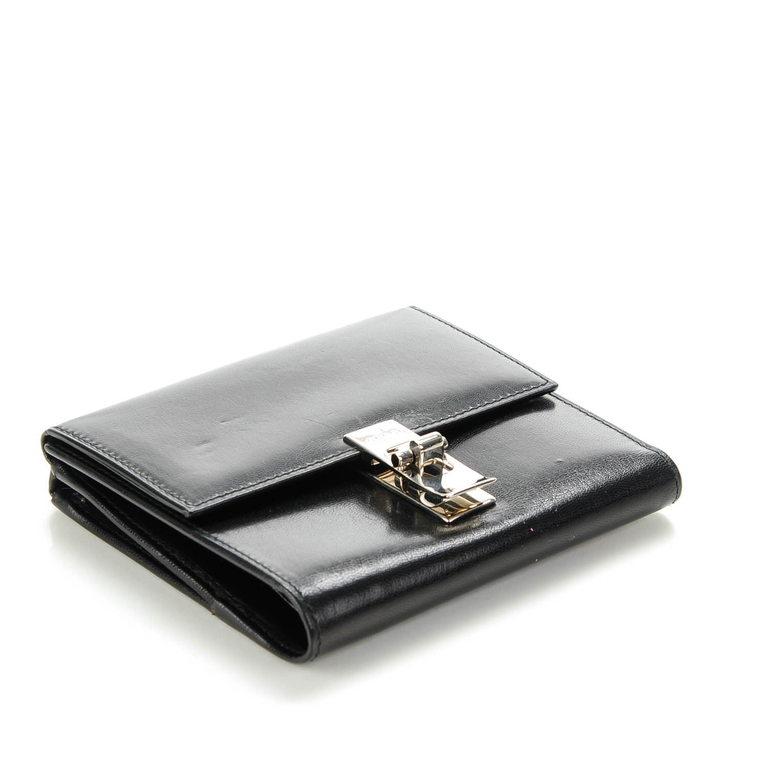 Gucci Calfskin French Flap Wallet Black 4 of 8