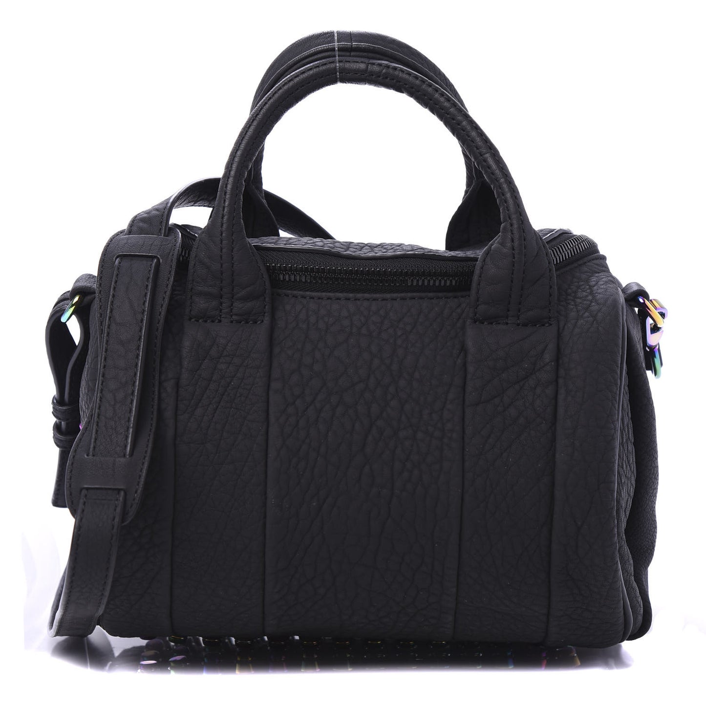 Pebbled Lambskin Rockie Black Iridescent Hardware