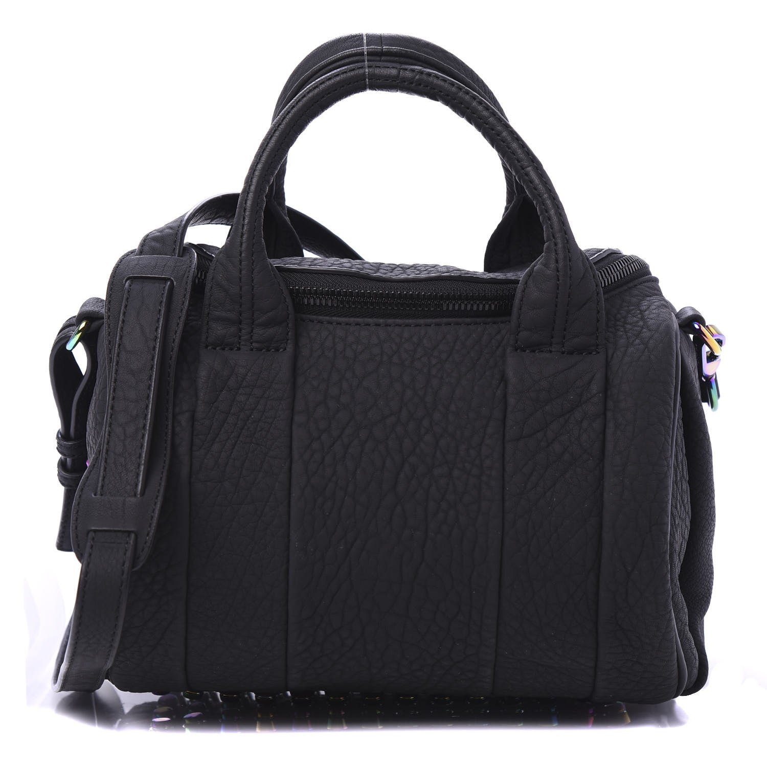 Alexander Wang Pebbled Lambskin Rockie Black Iridescent Hardware 1 of 10