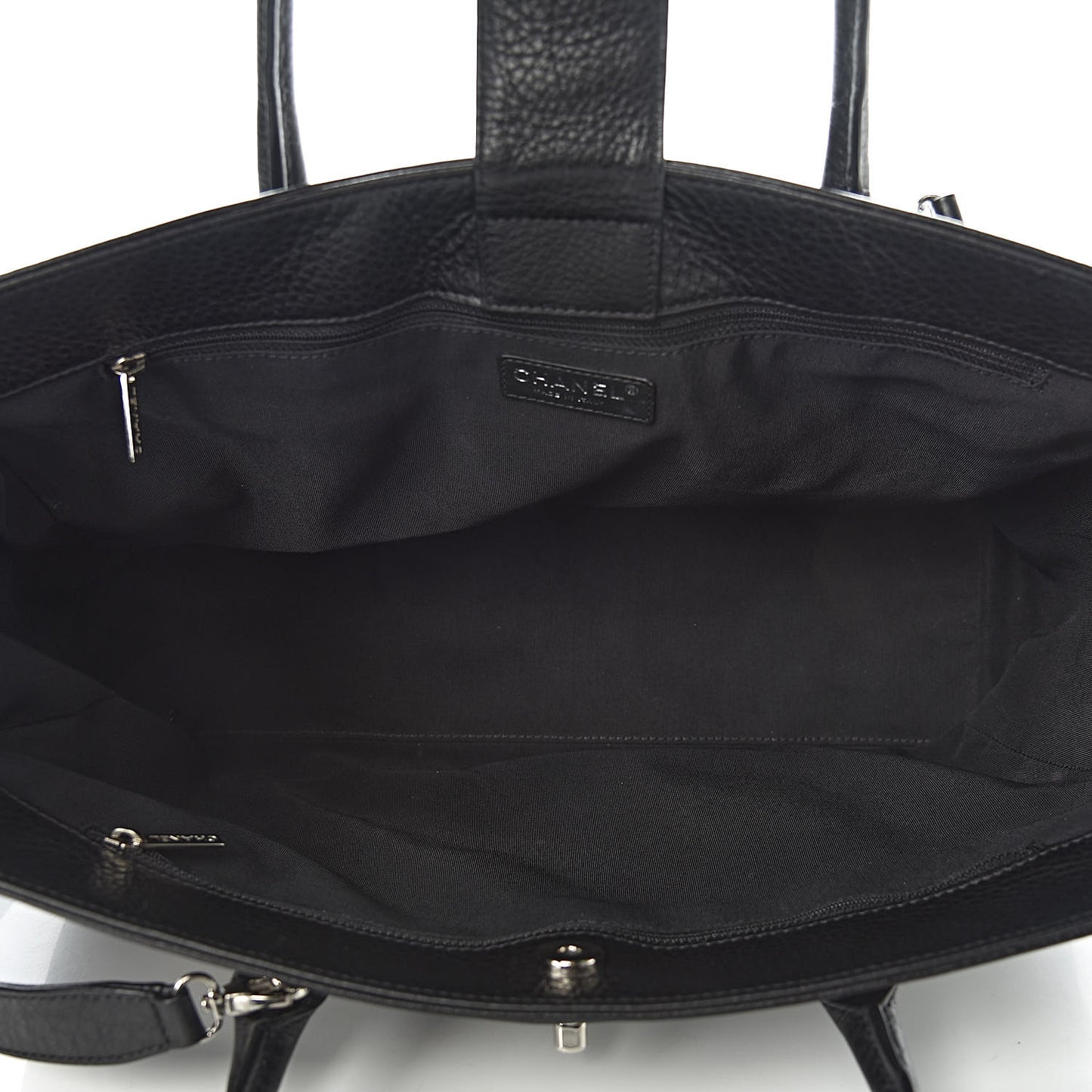 Calfskin Cerf Executive Shopper Tote Black