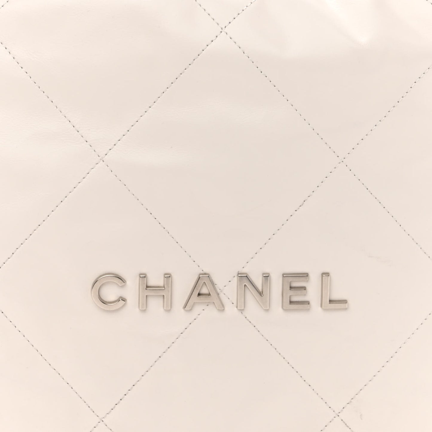 Shiny Calfskin Quilted Chanel 22 White
