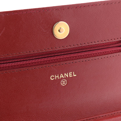 Chanel Lambskin Quilted Infinity Wallet On Chain WOC Burgundy 6 of 11