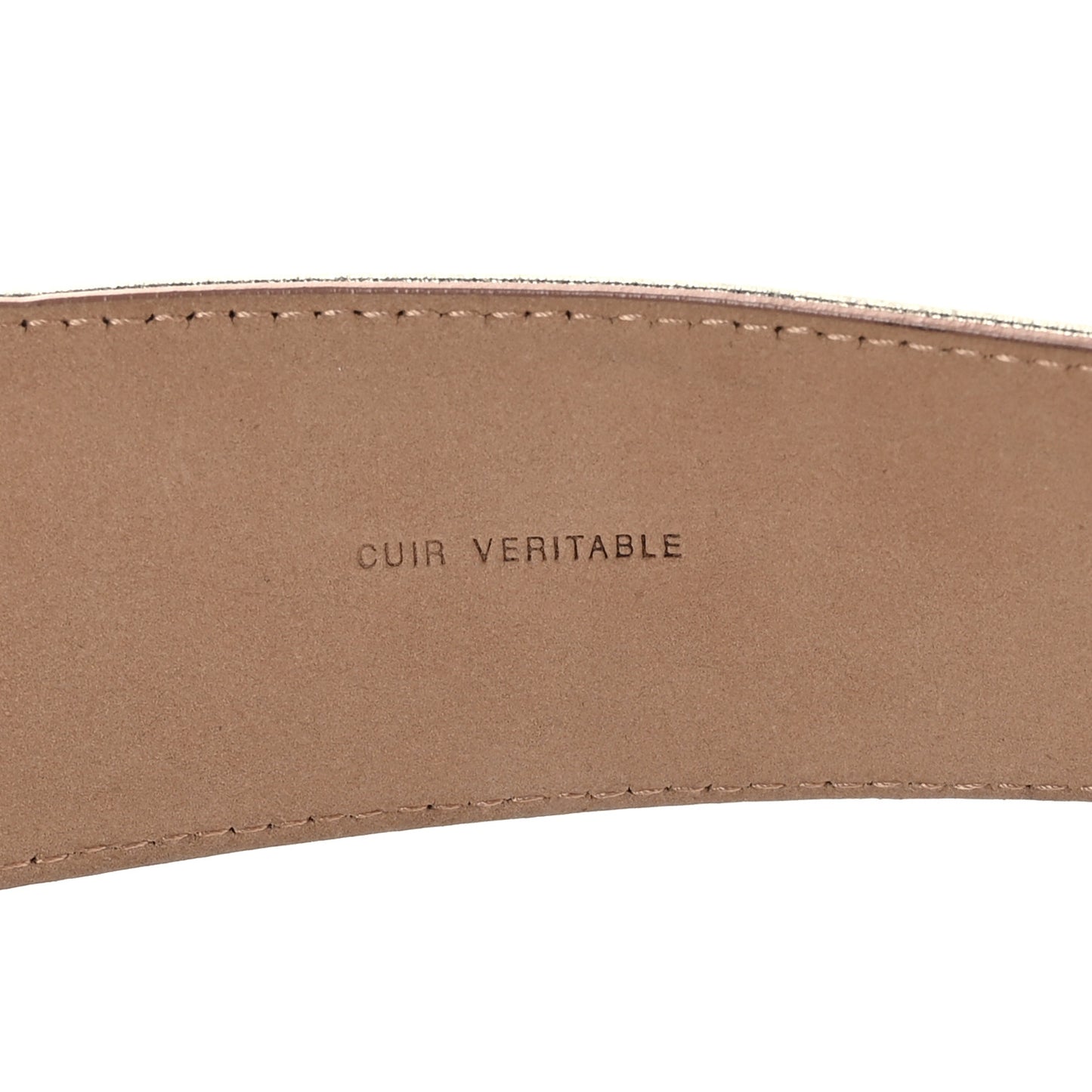Metallic Calfskin CC Belt 100 40 Gold