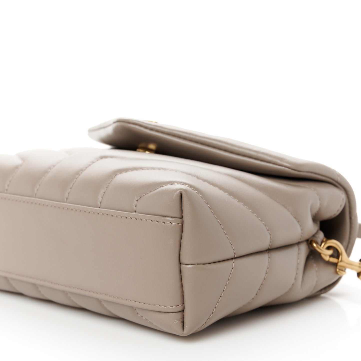 Calfskin Y Quilted Monogram Toy Loulou Crossbody Bag Dark Beige