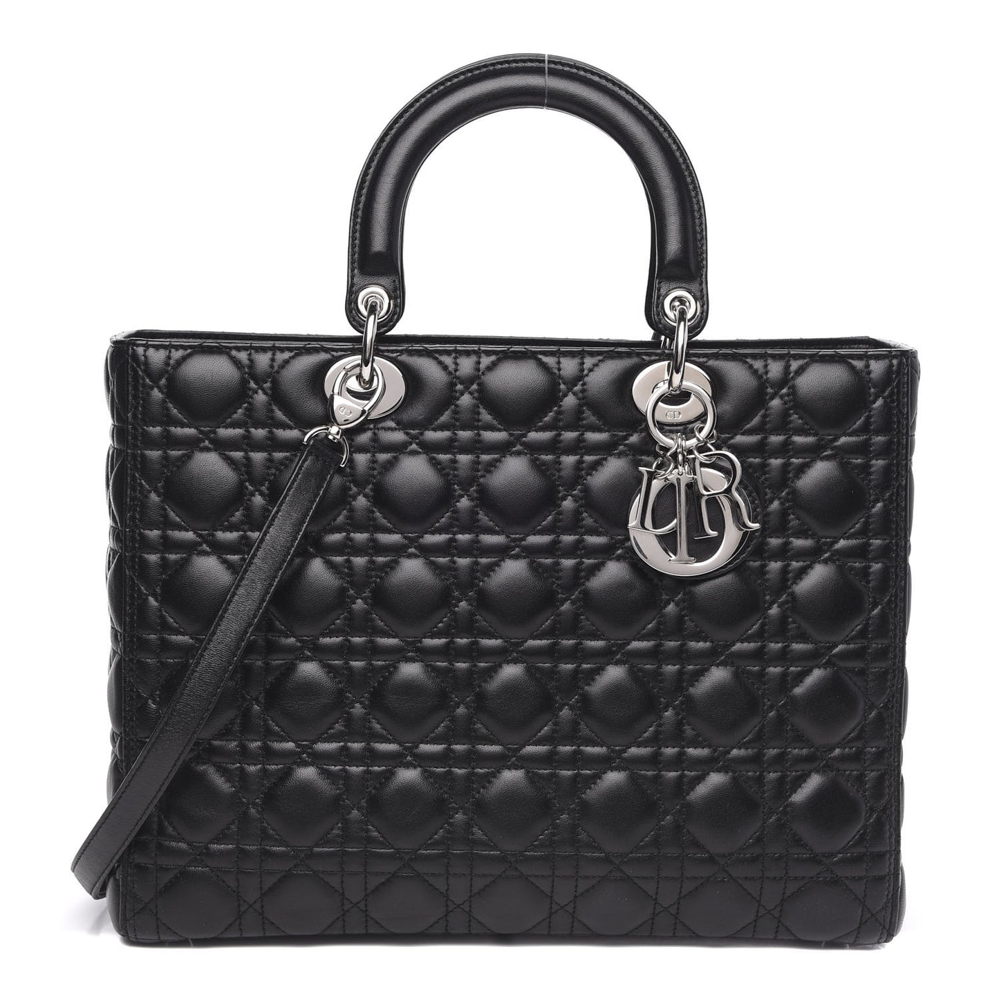 Lambskin Cannage Large Lady Dior Black