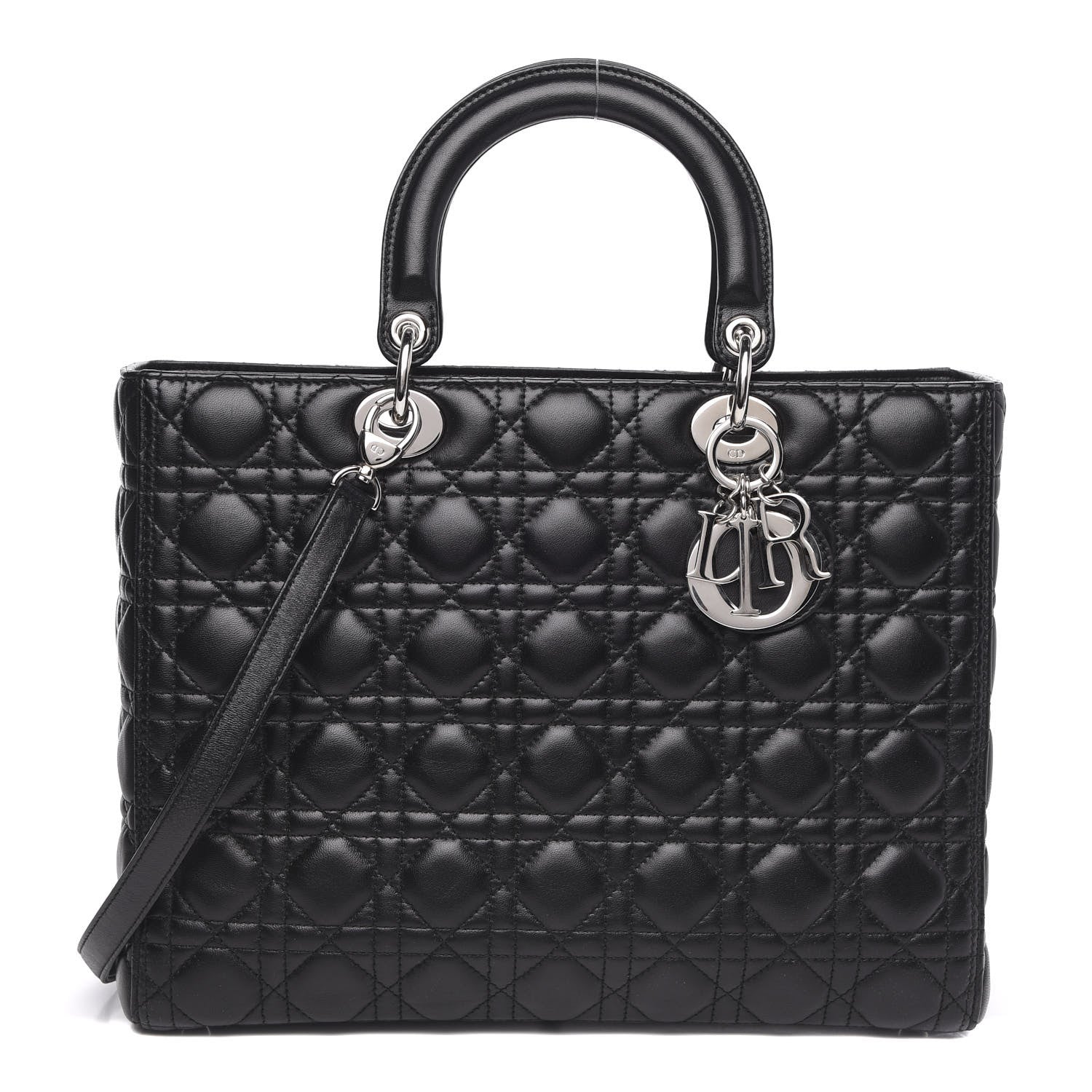 Christian Dior Lambskin Cannage Large Lady Dior Black 1 of 11