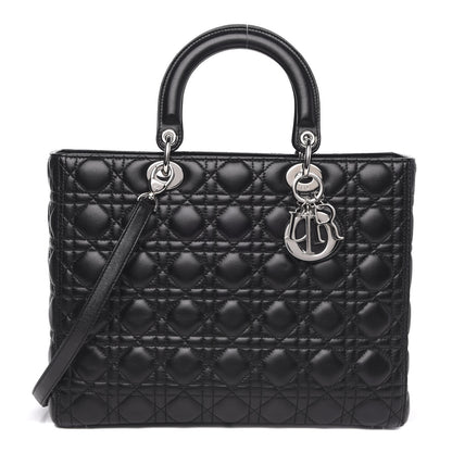 Christian Dior Lambskin Cannage Large Lady Dior Black 1 of 11