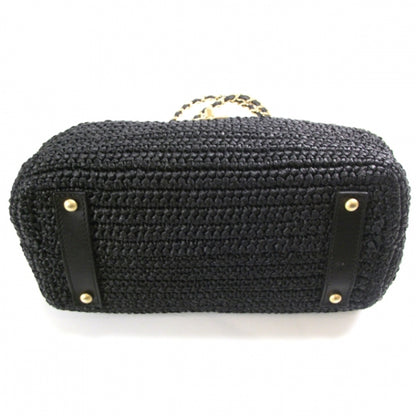Chanel Straw Raffia Tote Black 4 of 11