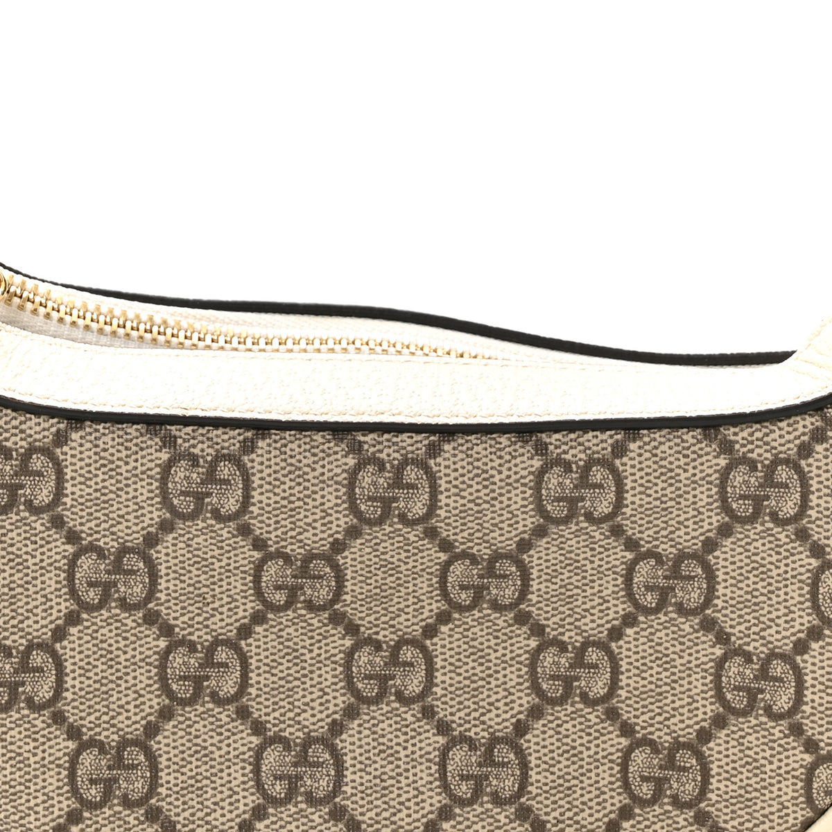 Gucci GG Supreme Monogram Textured Dollar Calfskin Web Mini Ophidia Half Moon Hobo Beige Ebony Mystic White 8 of 11