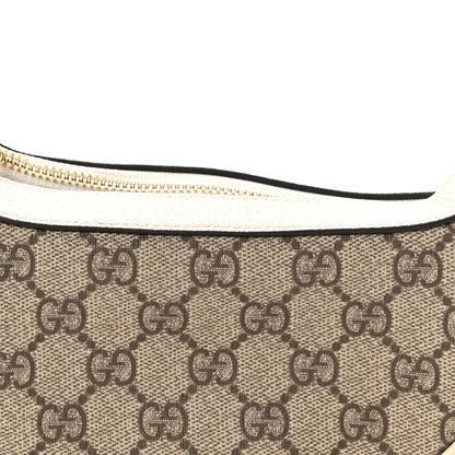 Gucci GG Supreme Monogram Textured Dollar Calfskin Web Mini Ophidia Half Moon Hobo Beige Ebony Mystic White 8 of 11
