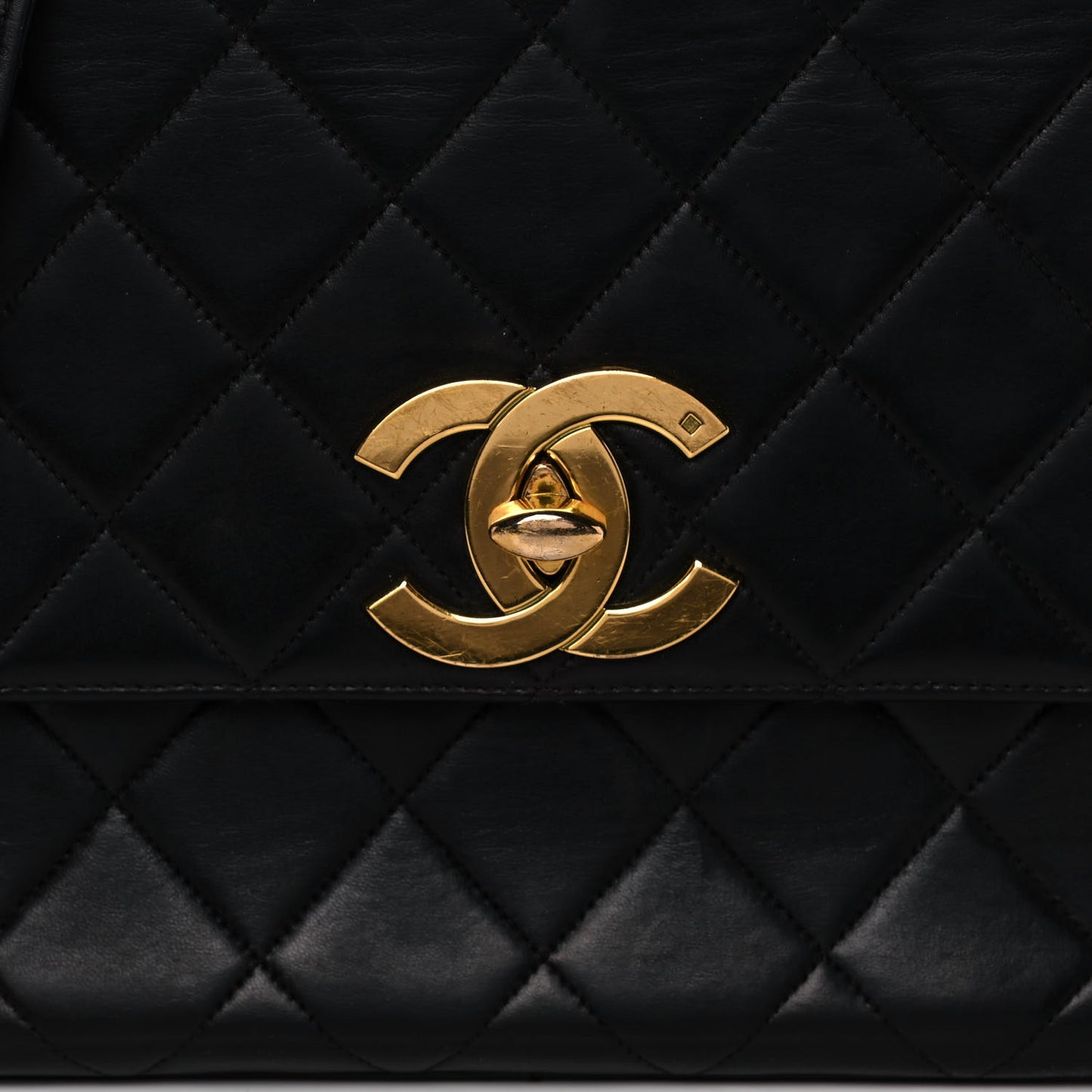 Lambskin Quilted Single Flap Bag Black