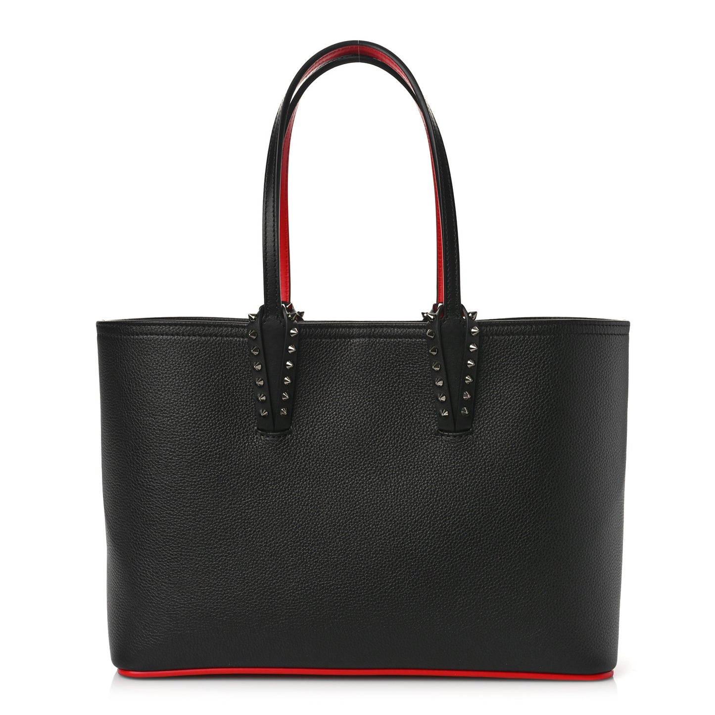 Calfskin Empire Spikes Small East West Cabata Tote Black