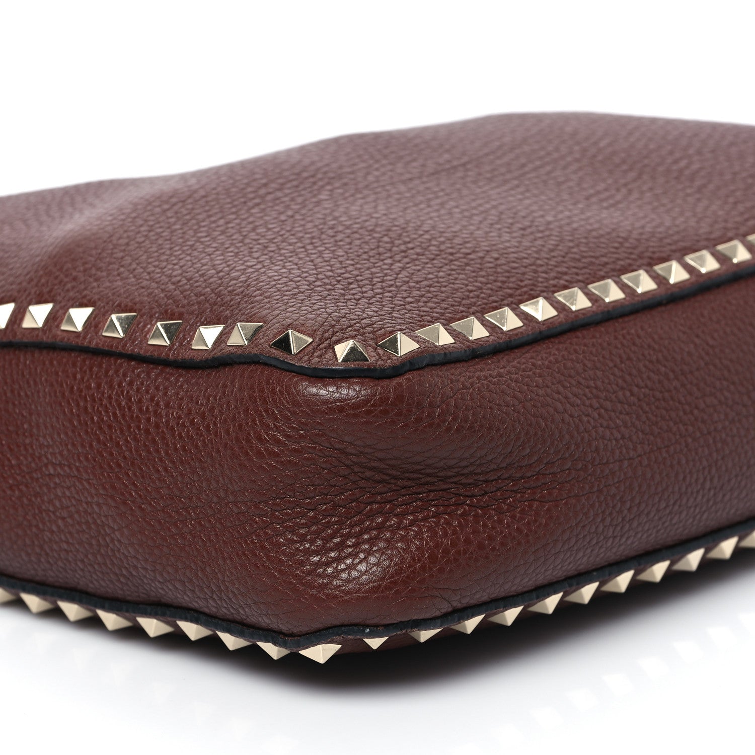 Valentino Garavani Pebbled Calfskin Large Rockstud Flip-Lock Messenger Bag Brown 8 of 11