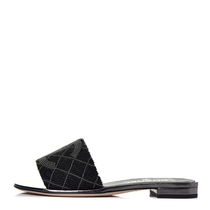 Chanel Pearl Embroidery CC Mules 36.5 Black 1 of 8