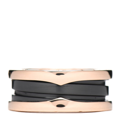 Bulgari 18K Rose Gold Black Ceramic B.Zero1 Two-Band Ring 50 5.25 3 of 5