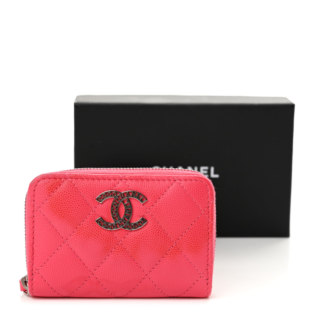 Chanel Caviar Quilted CC Zip Coin Purse Fuchsia 10 of 10