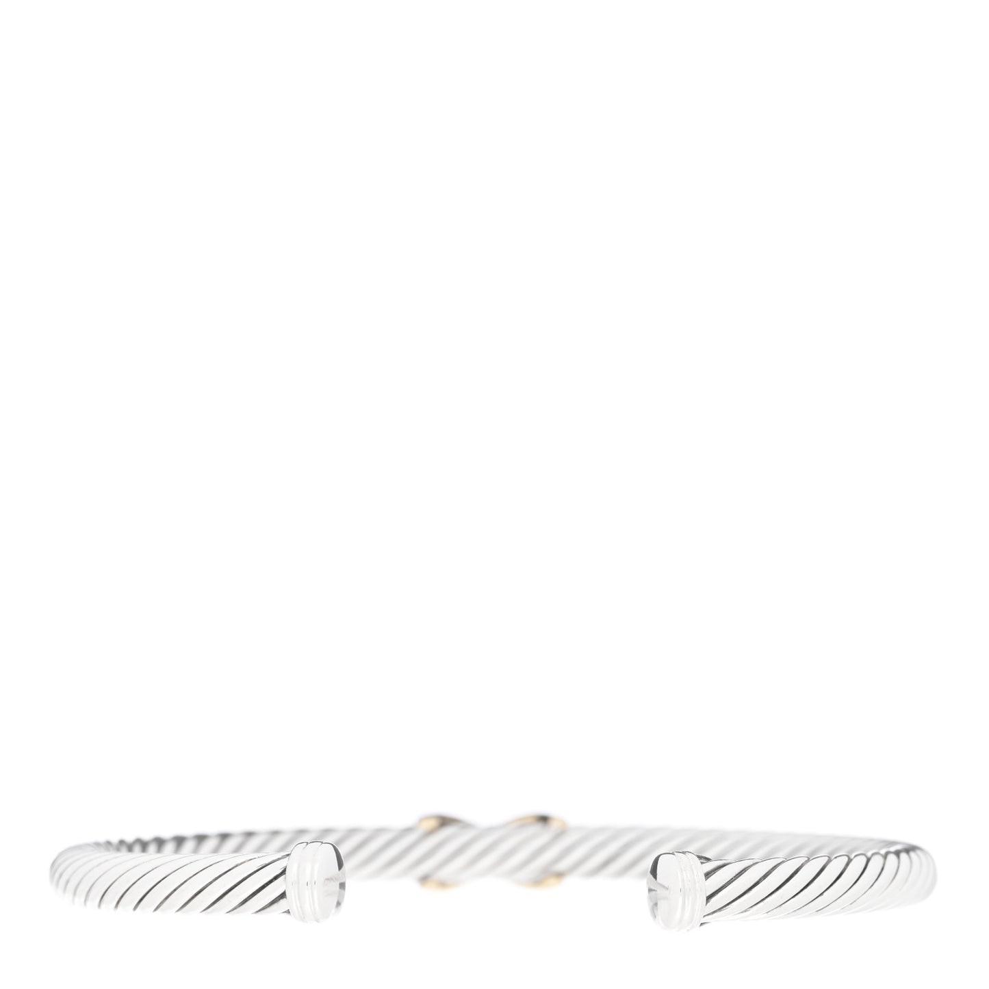 Sterling Silver 14K Yellow Gold 5mm X Station Cable Bracelet