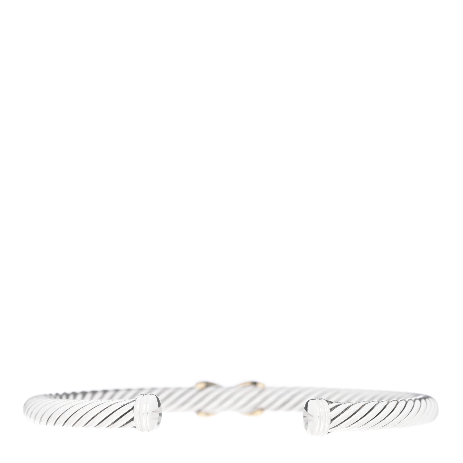 David Yurman Sterling Silver 14K Yellow Gold 5mm X Station Cable Bracelet 2 of 4
