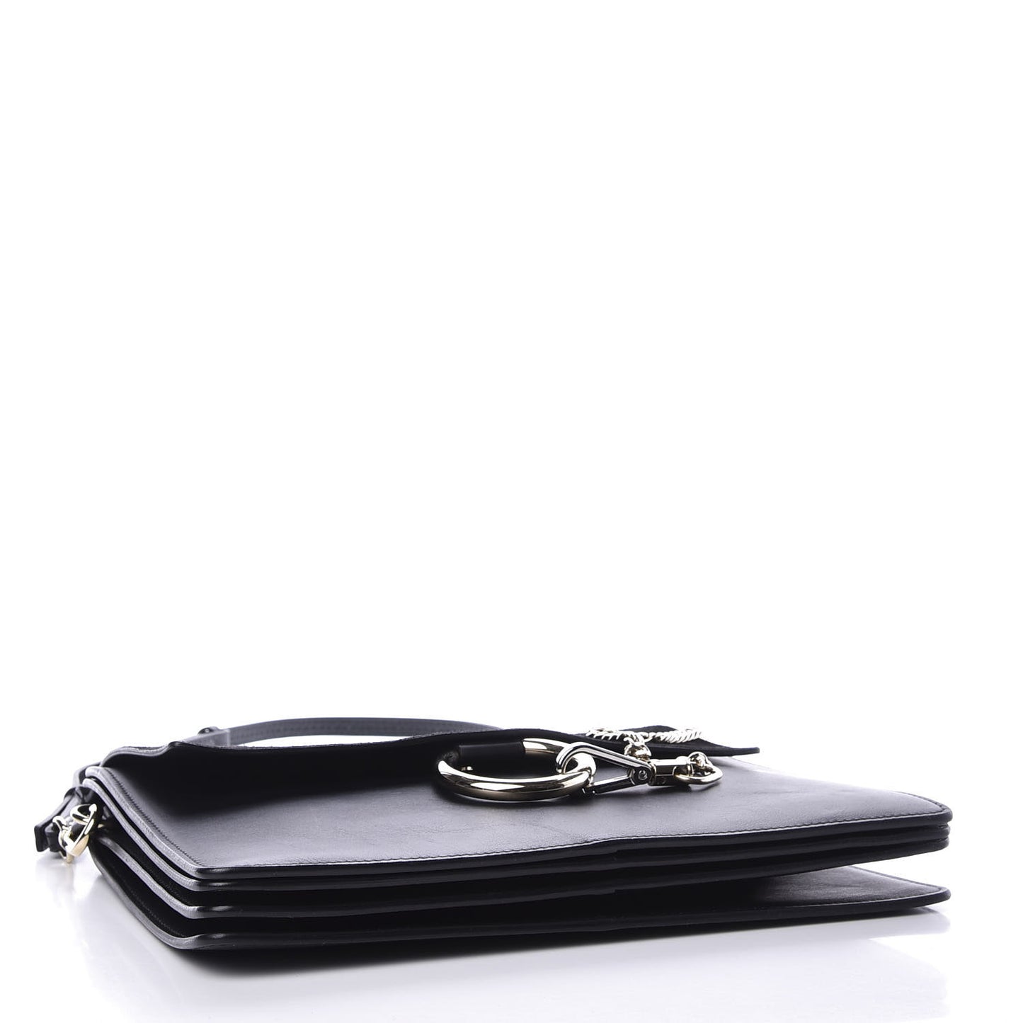 Suede Calfskin Medium Faye Shoulder Bag Black