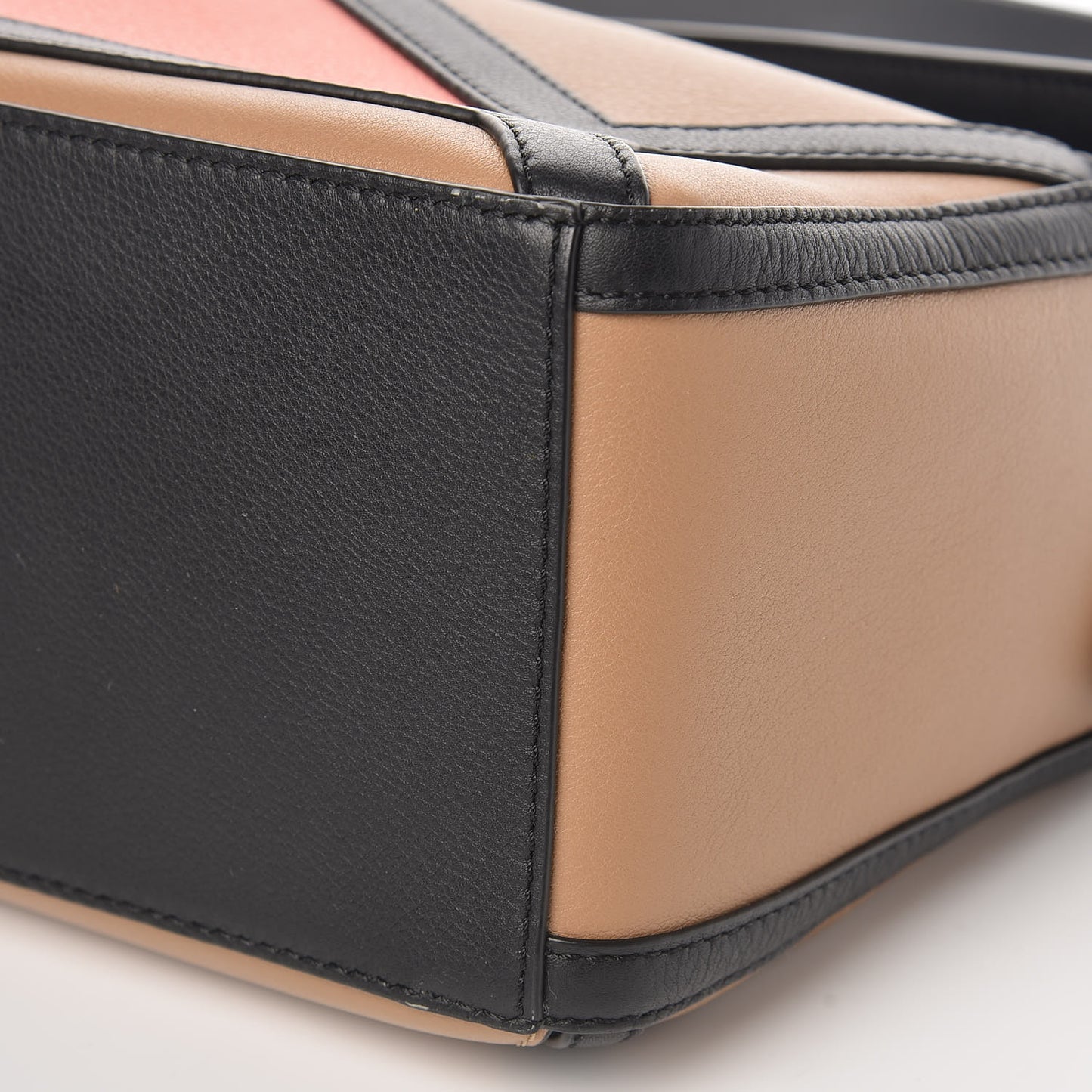 Calfskin Small Graphic Puzzle Bag Pink Tulip Mocca