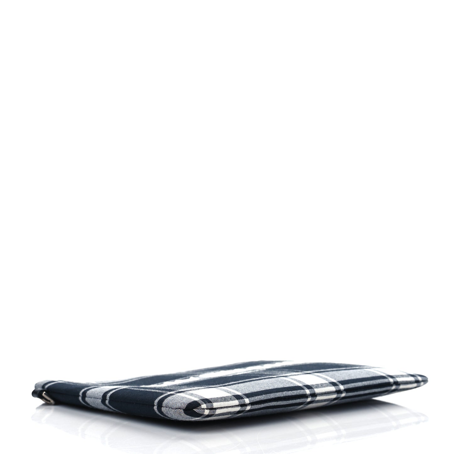 Canvas Logo Plaid Pouch Black White