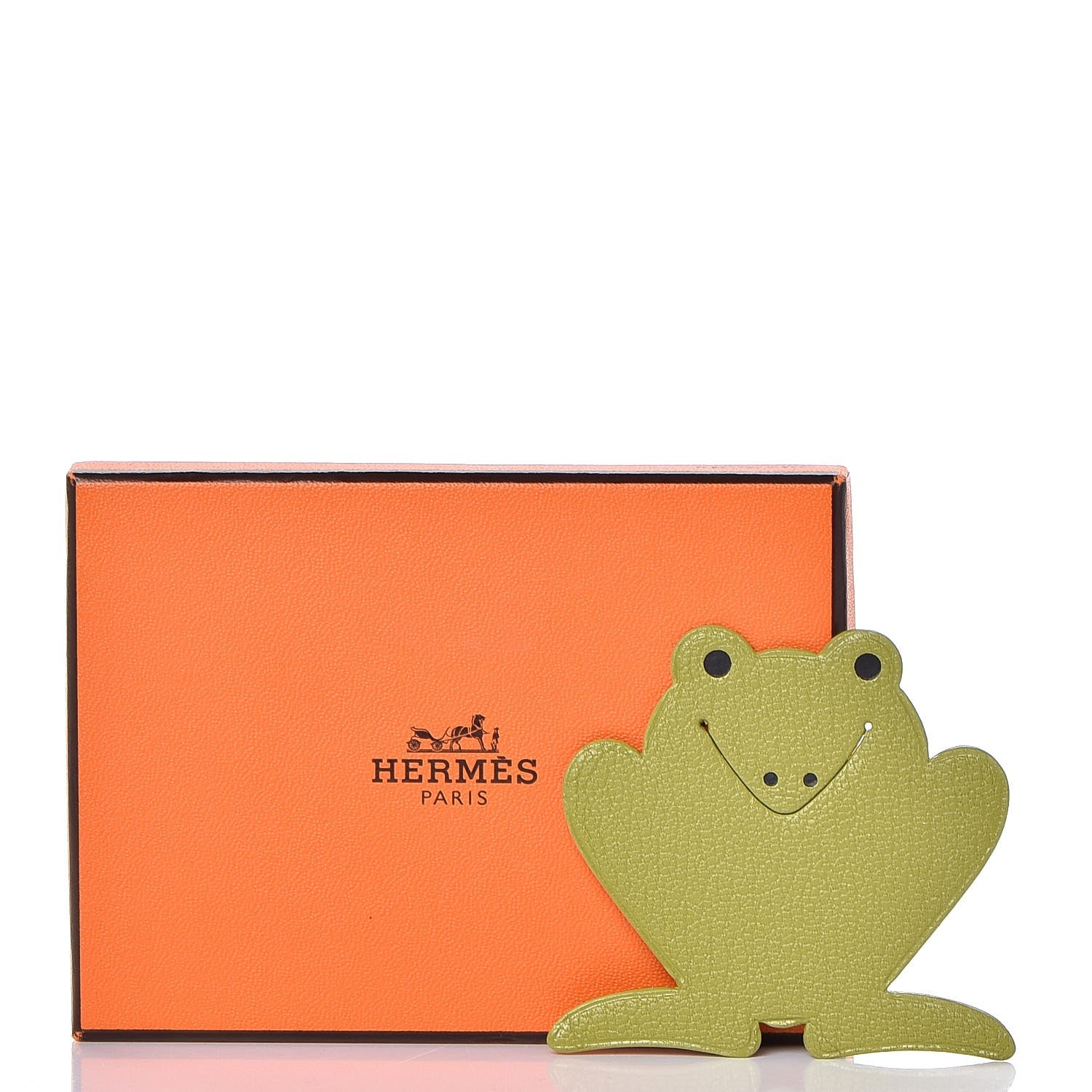 Hermes Chevre Mysore Frog Pikabook Bookmark Vert Anis 4 of 4