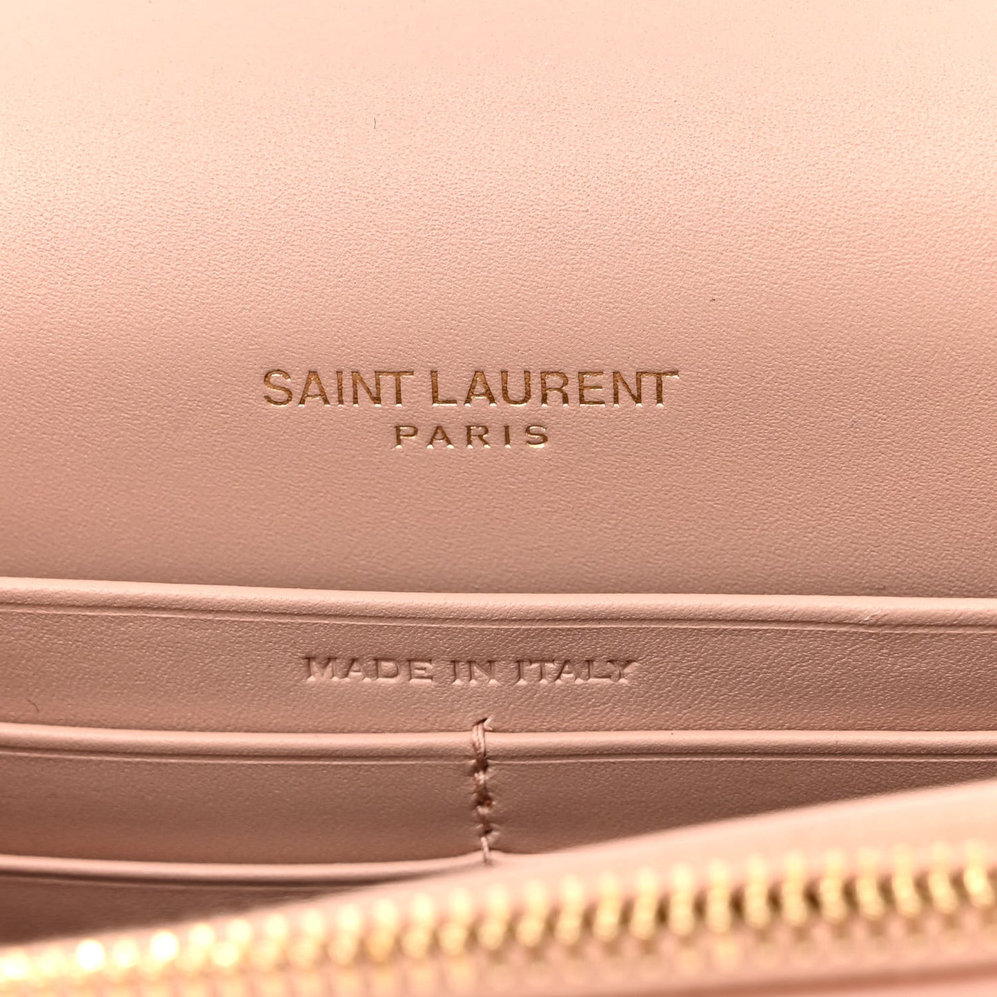 Smooth Calfskin Classic Monogram Kate Tassel Chain Wallet Pale Pink