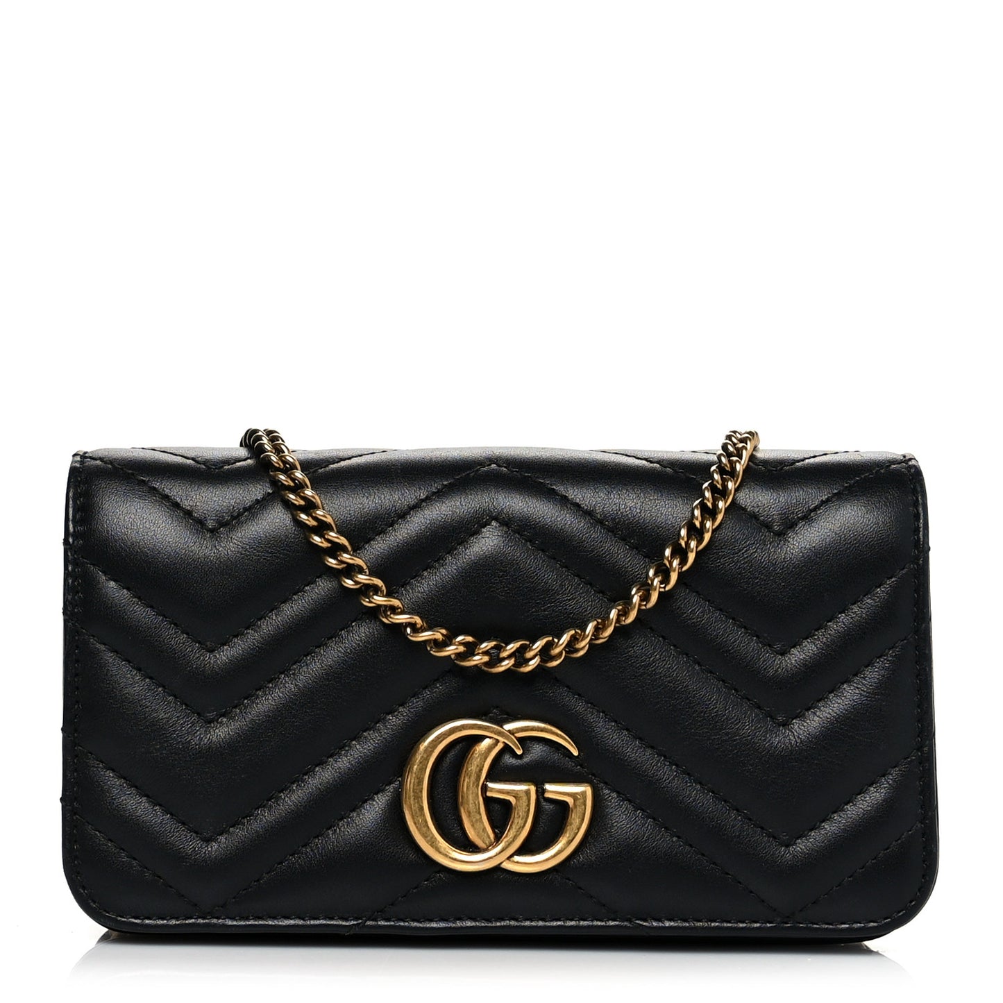 Calfskin Matelasse GG Marmont Mini Bag Black