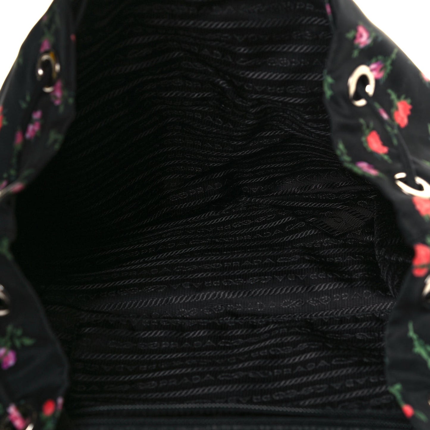 Tessuto Nylon Saffiano Stampata Backpack Black Dis Rose