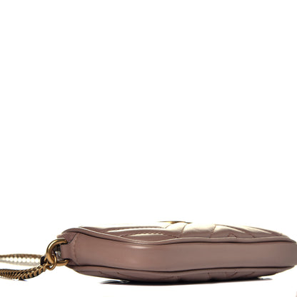 Gucci Calfskin Matelasse Mini GG Marmont Chain Crossbody Bag Porcelain Rose 8 of 9