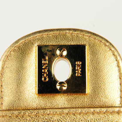 Chanel Lambskin Quilted East West Chocolate Bar Flap Gold 8 of 9