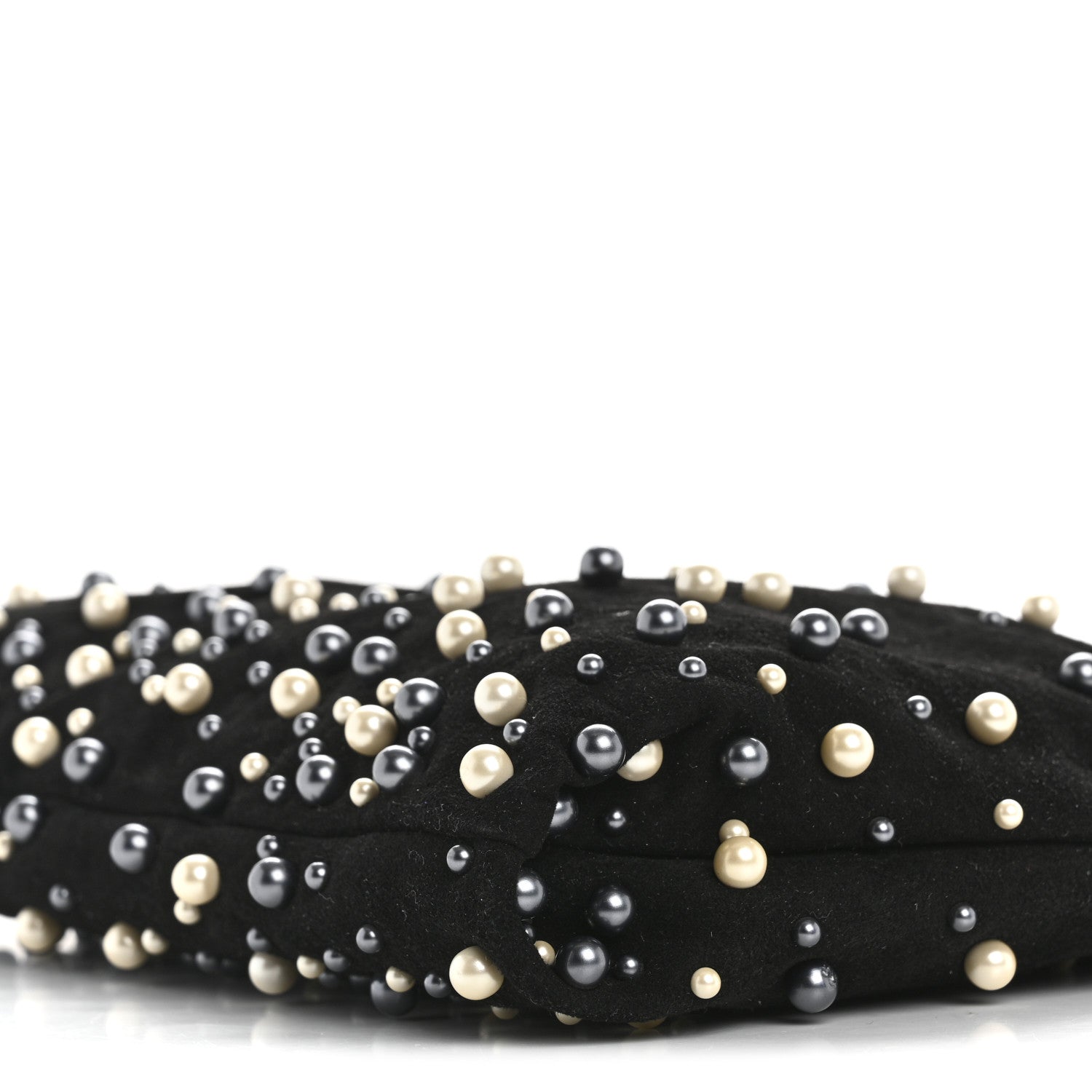 Jimmy Choo Suede Pearl Embellished Callie Tassel Clutch Bag Black 10 of 12