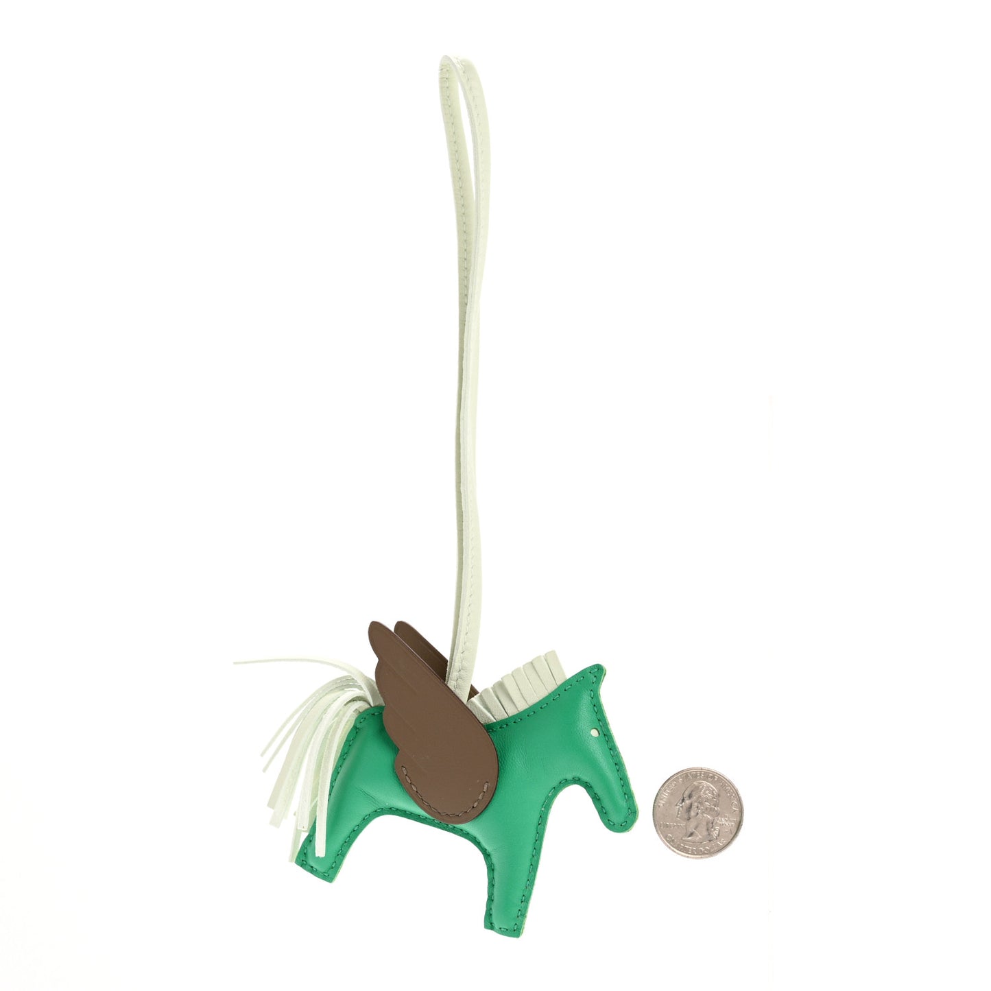 Milo Lambskin Grigri Rodeo Pegase Horse Bag Charm PM Menthe Vert Fizz Etoupe