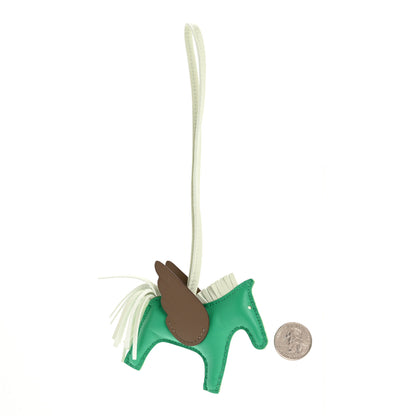 Hermes Milo Lambskin Grigri Rodeo Pegase Horse Bag Charm PM Menthe Vert Fizz Etoupe 2 of 5