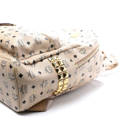 MCM Visetos Medium Side Studs Stark Backpack Beige 7 of 13